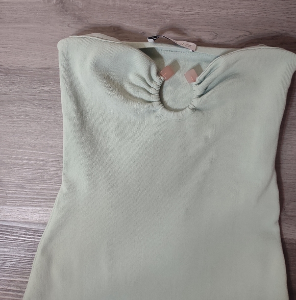 Zara Strapless Sage Green Midi Dress - Picture 3 of 8
